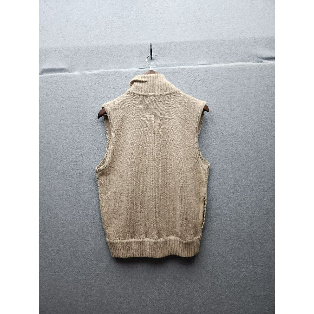 Vintage Kikit Maurice Sasson‎ Beige Sleeveless Leather & Cotton Vest Size L - Picture 5 of 5